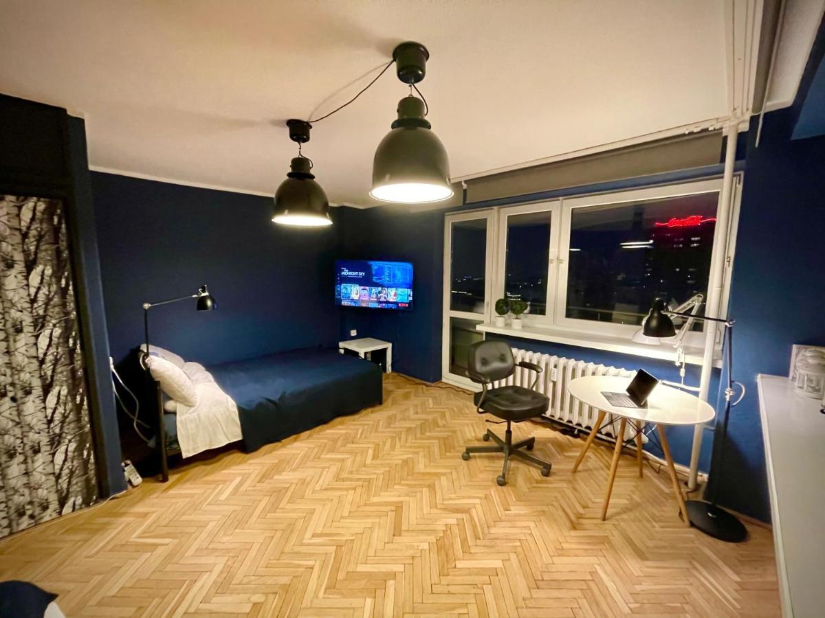 Super Apartament Blue Scisle Centrum Dwie Linie Metra Netflix Wifi 300 Mbs Panorama Miasta Varsovie Extérieur photo