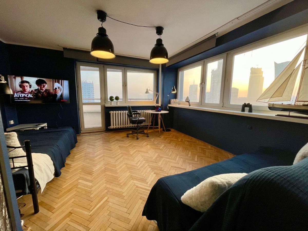 Super Apartament Blue Scisle Centrum Dwie Linie Metra Netflix Wifi 300 Mbs Panorama Miasta Varsovie Extérieur photo