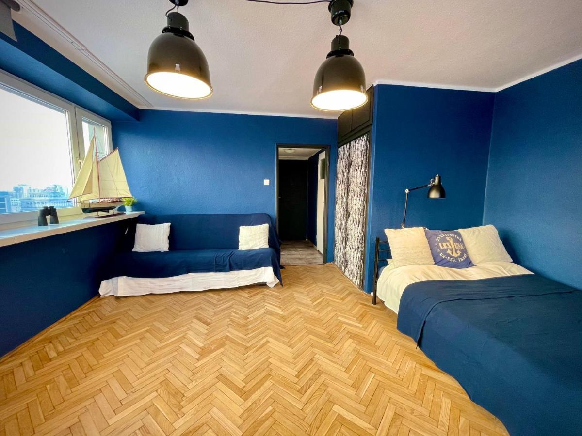 Super Apartament Blue Scisle Centrum Dwie Linie Metra Netflix Wifi 300 Mbs Panorama Miasta Varsovie Extérieur photo