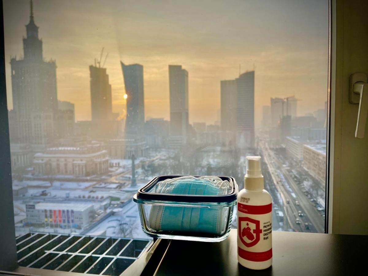 Super Apartament Blue Scisle Centrum Dwie Linie Metra Netflix Wifi 300 Mbs Panorama Miasta Varsovie Extérieur photo